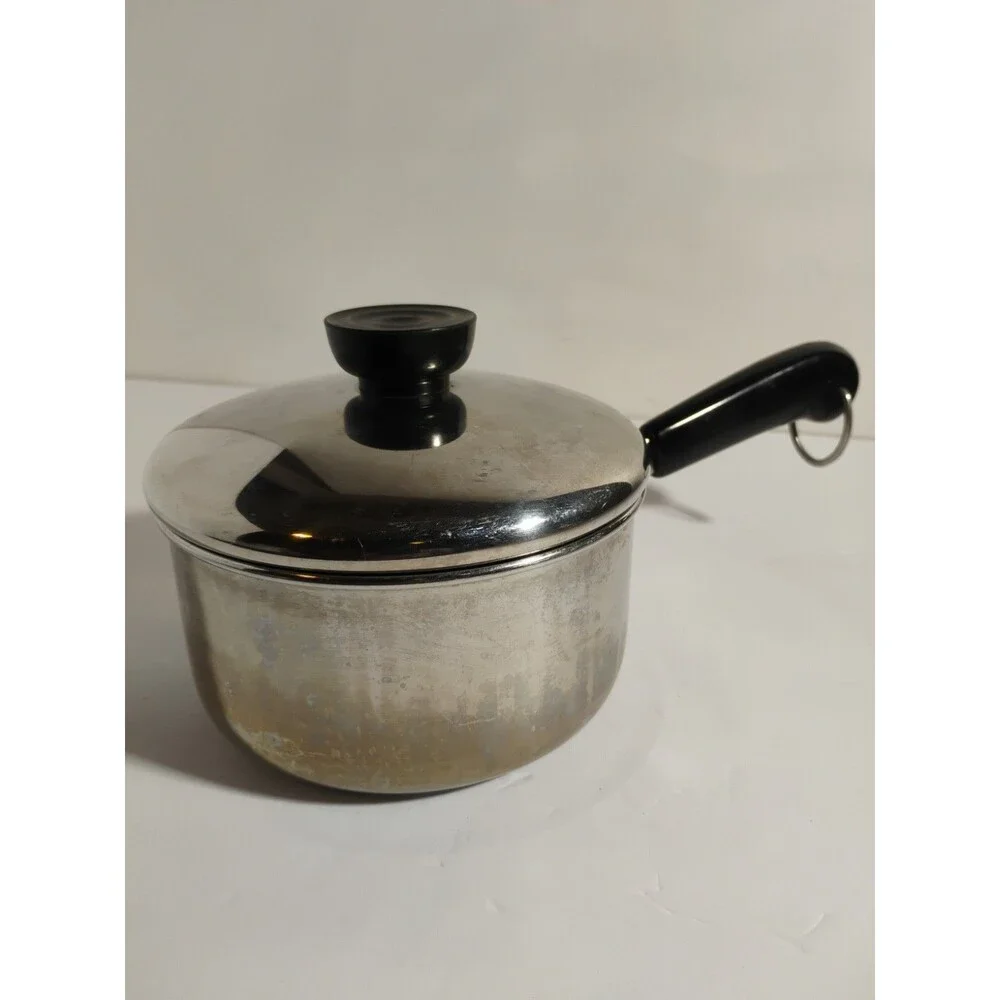 Vintage Revere Ware 1801 1 Qt Saucepan Pot Lid Made in USA Clinton IL Stainless